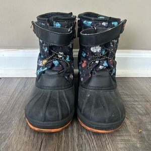 Tucker + Tate Black and Orange Kids Snow Boots
